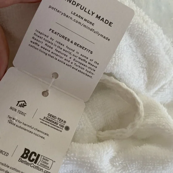 Pottery Barn waffle weave resort cotton terry bathrobe